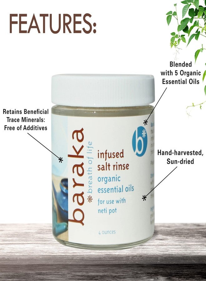 Baraka Infused Sea Salt - Sinus Rinse & Nose Cleaner, Nasal Rinse for Ceramic Neti Pot, Neti Salt w/Essential Oils of Virginia Cedarwood, Palmarosa, Green Myrtle, Fir Balsam & Rosemary - 4oz 1-Pack - Image 2